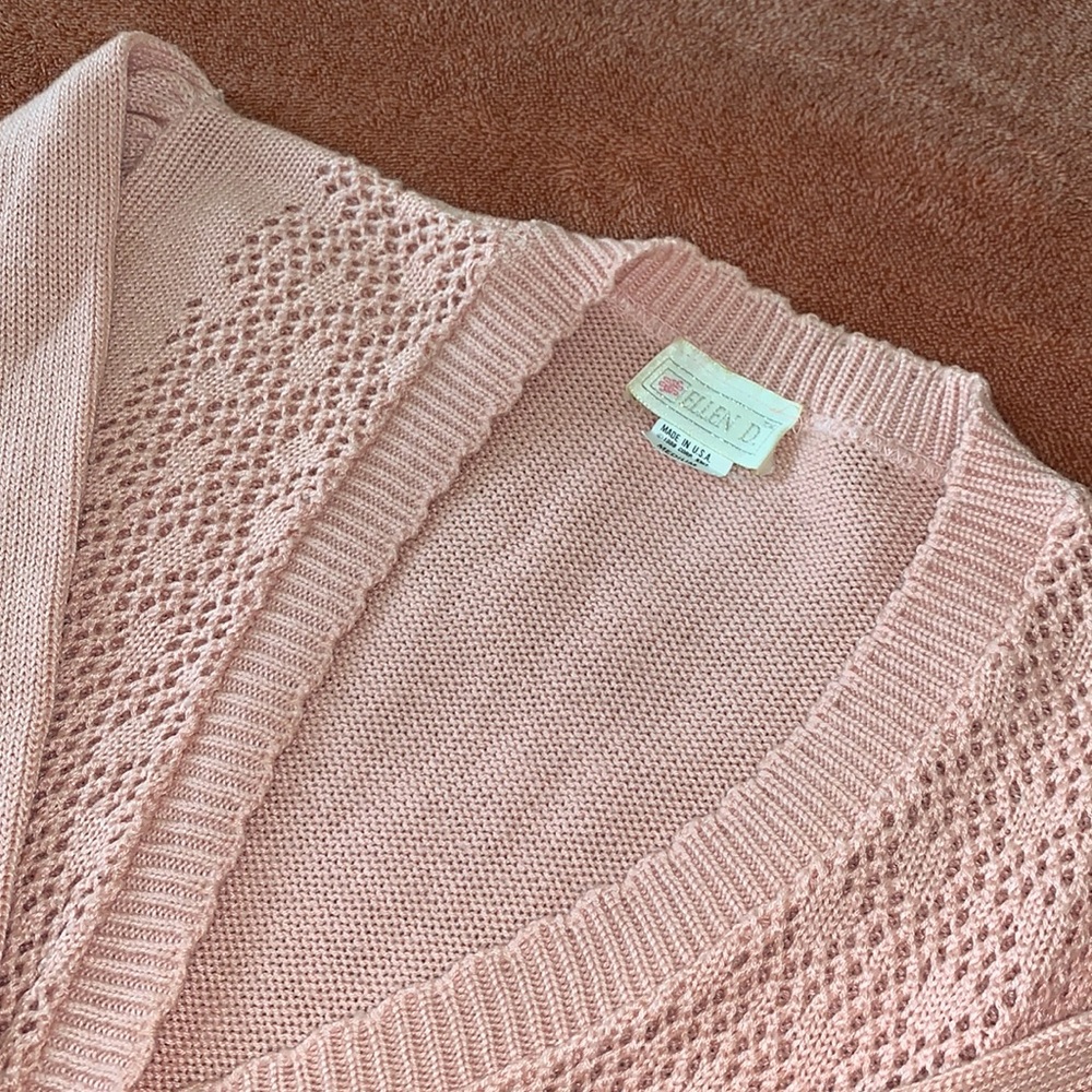 vintage, dusty pink cardigan